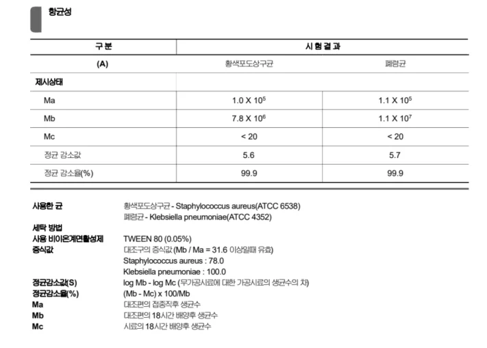 부직포 테스트 자료